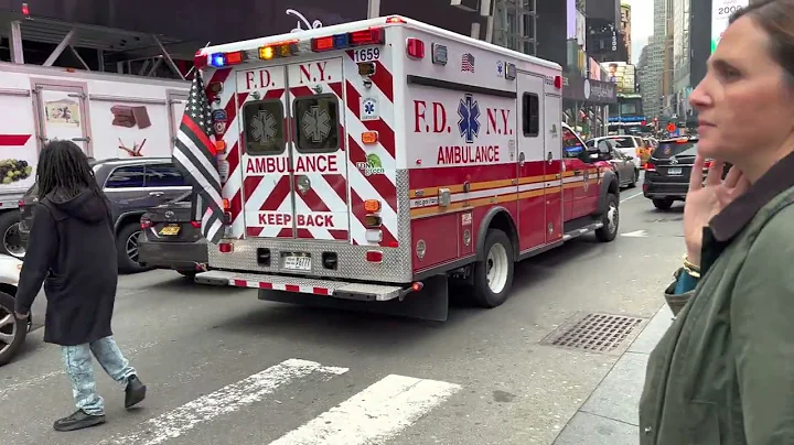 FDNY Ambulance Responding Through Times Square in Heavy Traffic