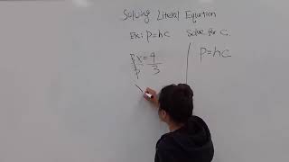 Elementary Algebra - Solving Literal Equations Part I