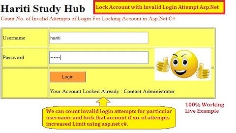 Lock User Account for Invalid Login Attempts in Asp.Net C# | Hindi | Free Online Classes | Security