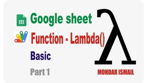 GOOGLE SHEET - LAMBDA FUNCTION