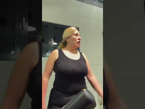 Chubby Mature Aunty Walking Excercise #aunty #Lady #Mature #excercise #sleeveless