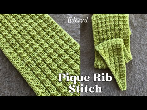 Knitting Pattern : Pique Rib stitch tutorial 🍃✨ How to knit 2x1