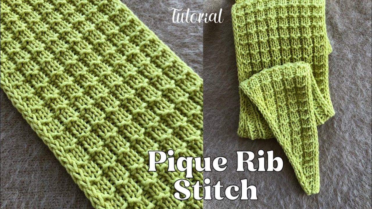 Knitting Pattern : Pique Rib stitch tutorial 🍃✨ How to knit 2x1 rib stitch 🧶