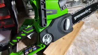 Greenworks 10 chainsaw blade replacement very easy  great cheap tool!