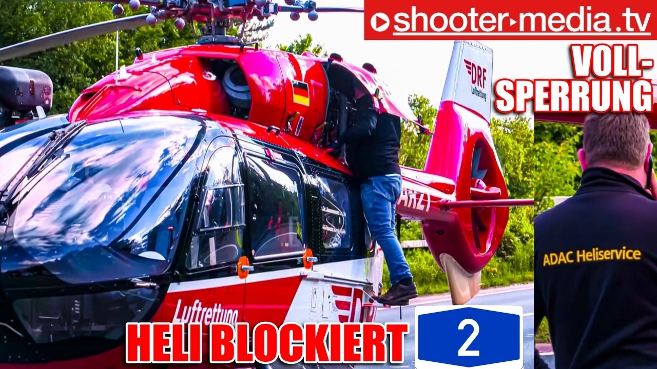 ❗️ HELIKOPTER BLOCKIERT A2 ❗️|  🚁  Defekt am Rettungshubschrauber der DRF  🚁