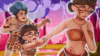 Scary Teacher Stone Age - Tani Has Two Mother Stoneage Teacher