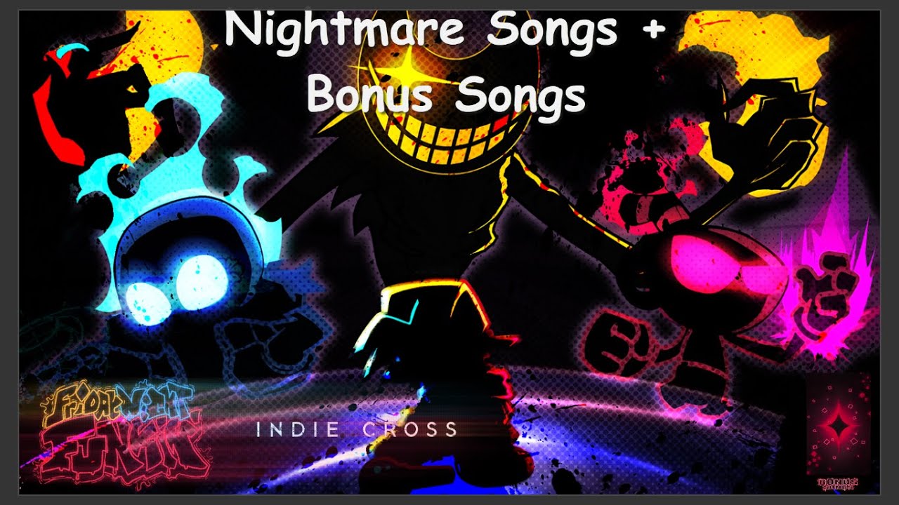 FNF INDIE CROSS Cuphead Full Week (Perfect Combo!) + Bonus Song, Nightmare  song 