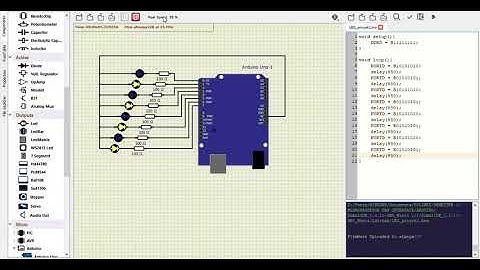 2. Simulasi ArduinoUNO SimulIDE " LED kedap kedip bergantian "