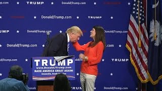 Woman who touched Trump's hair speaks out