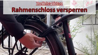 Rahmenschloss versperren E-Bike - Fixes Schloss am Fahrradrahmen - Steckschloss - Bedienung