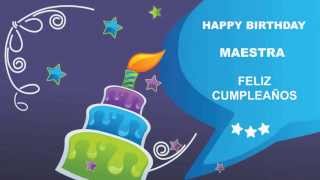 Maestra - Card Tarjeta - Happy Birthday