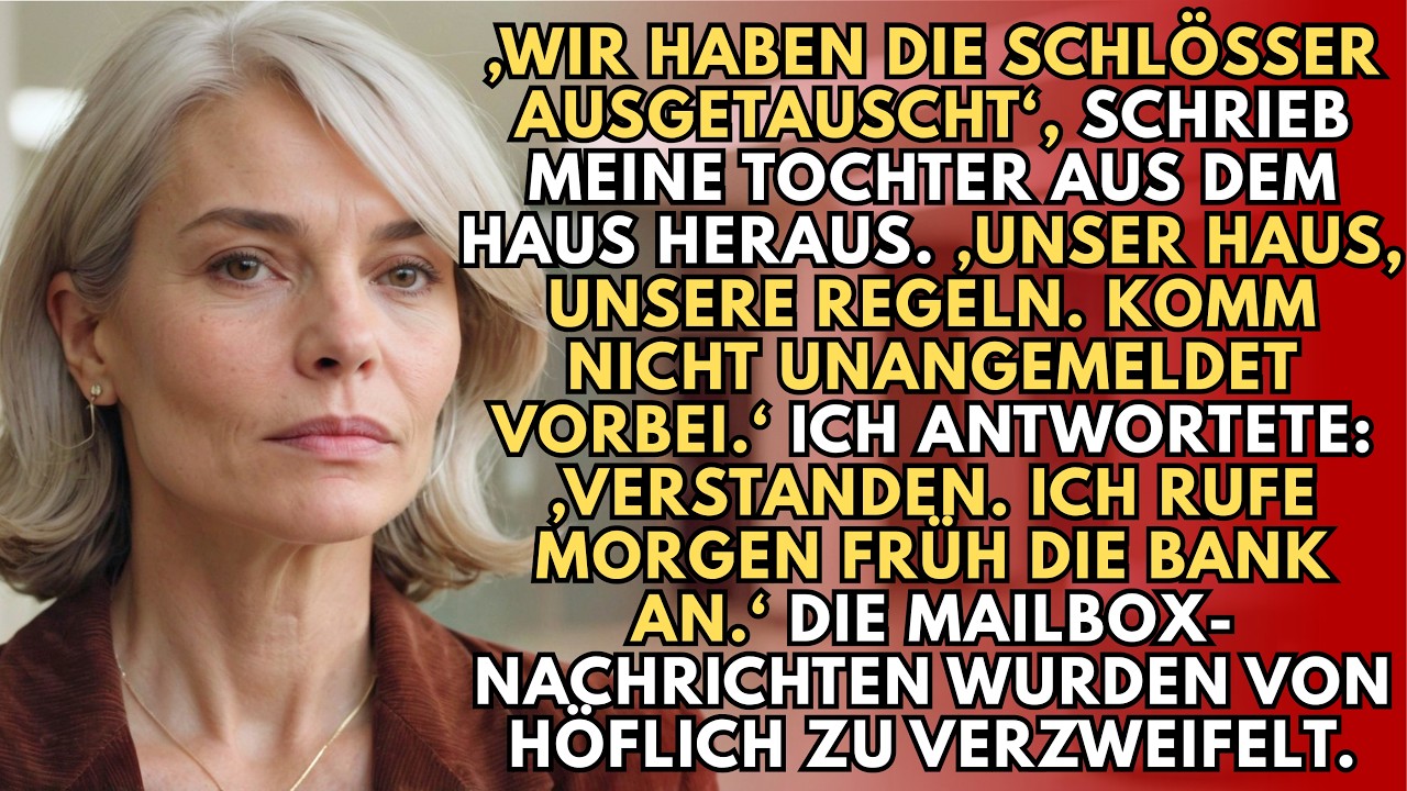 Ich stand mit dem Geburtstagskuchen meiner Enkelin vor der Tür, als ich die Nachricht meiner Tochter las: „Wir haben die Schlösser austauschen lassen. Unser Haus, unsere Regeln.“ Drei Jahre lang...
