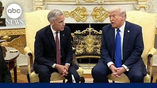 Canadian PM Mark Carney meets Trump as tensions over trade war continue