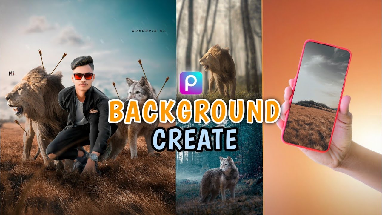 Lion & Wolf Background Create . Photo Editing . PicsArt ll Nuruddin Ni ll