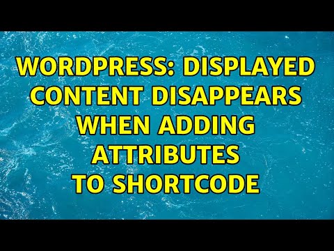 Wordpress: Displayed content disappears when adding attributes to shortcode