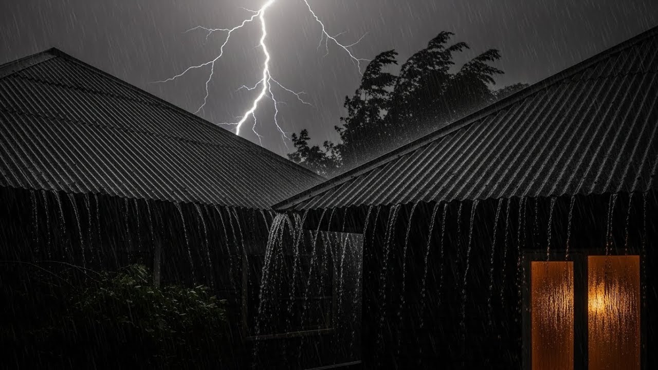 Soothing Rainstorm on Tin Roof 🌧️ Natural Sleep Aid & Relaxation Ambience #35