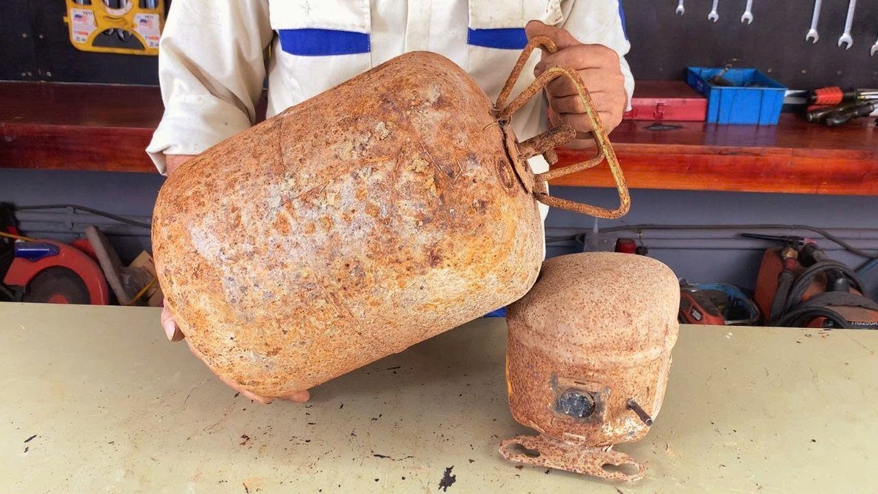 Turning an Old Fridge Compressor & Gas Bottle into a Powerful DIY Air Compressor!