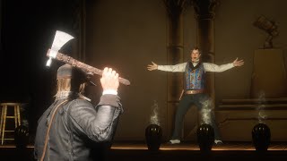 What happens if Arthur throws a Tomahawk at the Magician instead of shooting him in the teeth