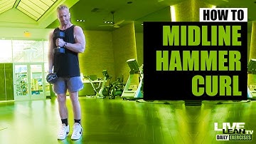 How To Do An ALTERNATING STANDING MIDLINE DUMBBELL HAMMER CURL | Exercise Demonstration Video