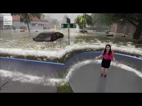 Weather Channel Hurricane Florence storm surge graphics (Erika Navarro) (augmented reality)