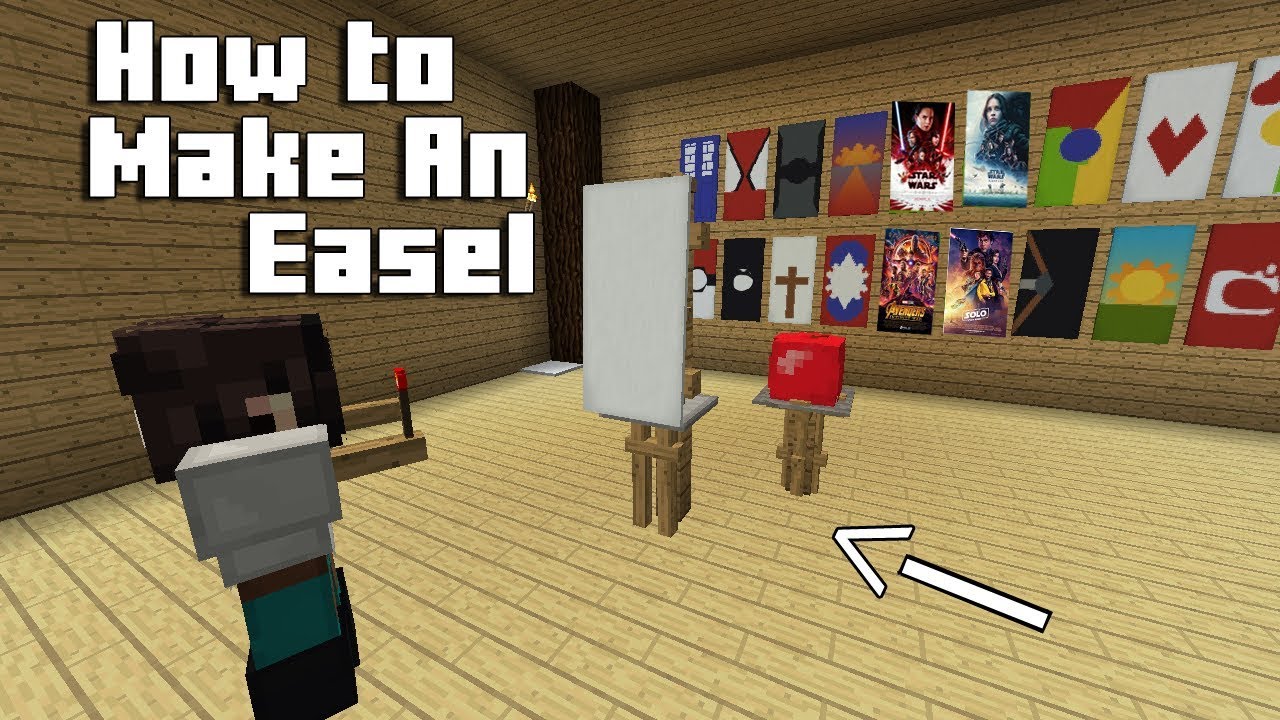 Minecraft - How to Make An Easel and Canvas  Tutorial