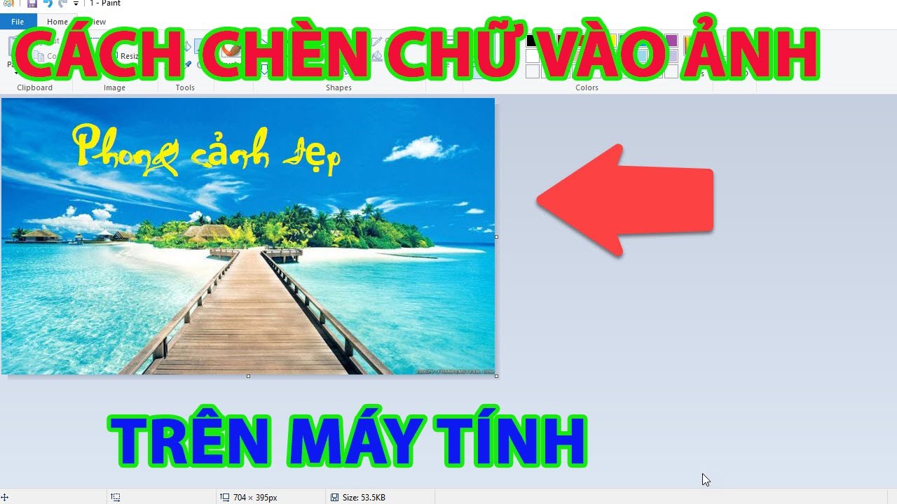 Cách chèn chữ vào ảnh trên máy tính - YouTube