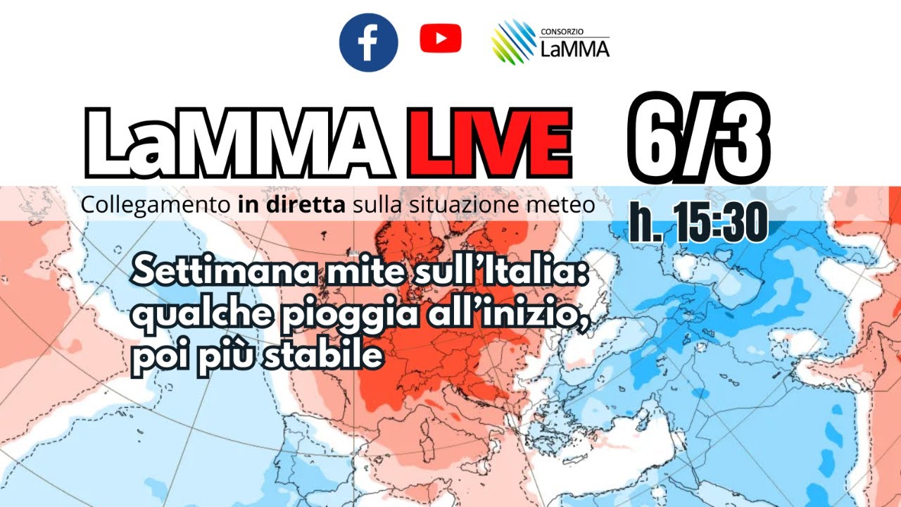 Meteo 6-13 marzo. Settimana mite sull’Italia: qualche pioggia all’inizio,  poi più stabile