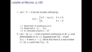 Analysis - Continuous, differentiable Points, Intermediate Value Theorem, Rolle