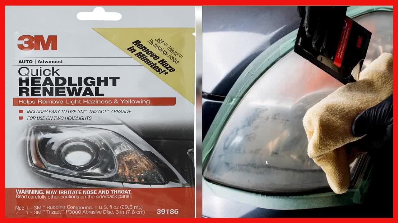 3M Quick Headlight Renewal, Helps Remove Light Haziness & Yellowing in