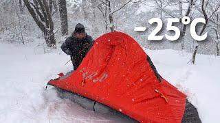 25℃ 폭설에 강아지와 함께 극동계 설산 백패킹 【혹한기 훈련 | 한파특보】