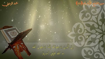 " إن الذين يبايعونك إنما يبايعون الله " الآية (١٠) من سورة الفتح