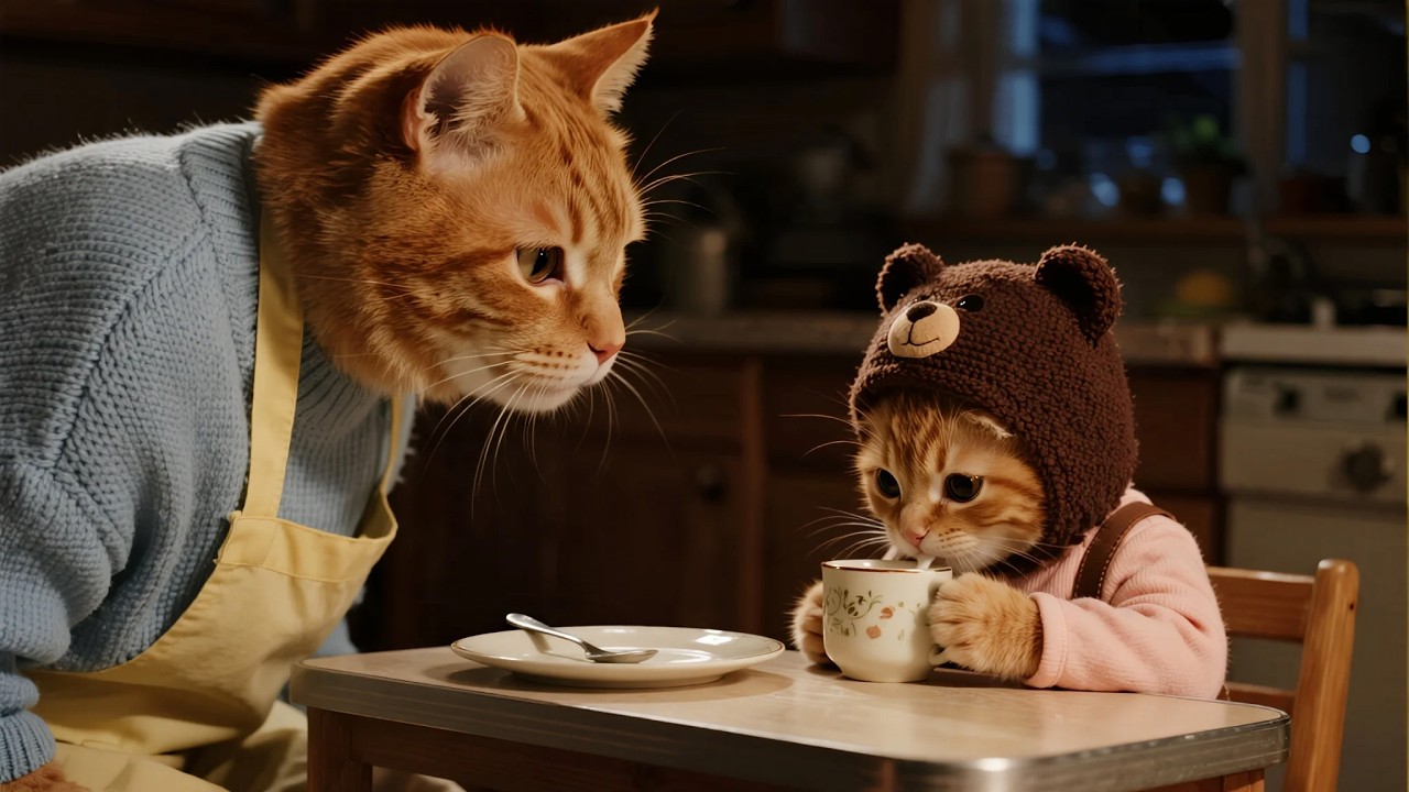 I SAW A MONSTER! 😱 Mama Cat Comforts Frightened Ginger Kitten After a Scary Nightmare!