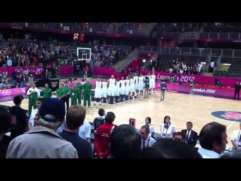 London 2012 Olympics Brazil V Australia Mens Basketball Brasil National Anthem 29 07 12 HD 