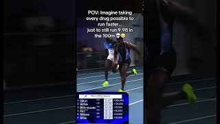 Fred Kerlyfails to break 100m WR on enhanced games #trend #alonzok #athletics #trackandfield #memes