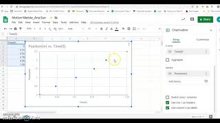 graph position vs. time data using google sheets