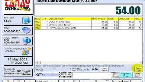 Tanay Technologies FREE POS v2008 How to void or delete an item.