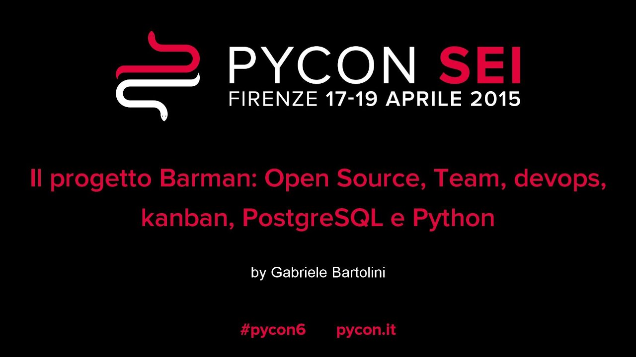 Image from Il progetto Barman: Open Source, Team, devops, kanban, PostgreSQL e Python