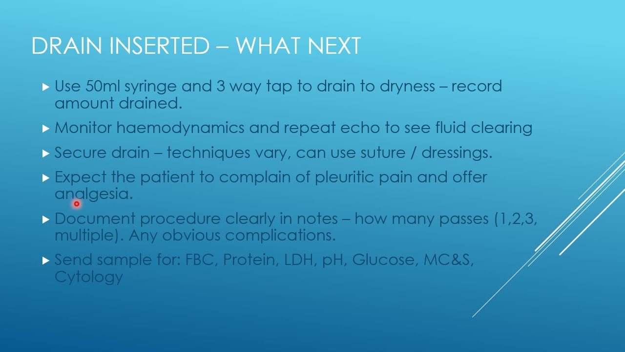 9. Pericardiocentesis - Post Procedural Care