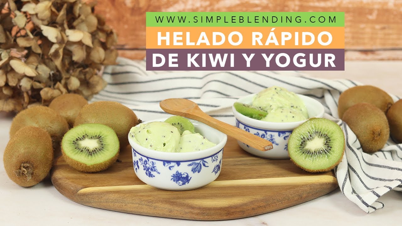 HELADO RÁPIDO DE KIWI Y YOGUR  | Helado casero fácil de yogur con kiwi | Receta de helado de kiwi