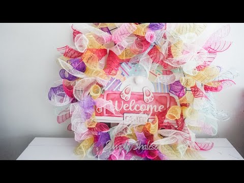 DIY: Spiked Easter Deco Mesh Wreath || Quick and Easy