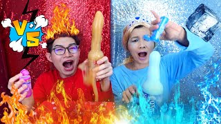 Red VS Blue Food Challenge: Fire Power, Ice Power Fight #ASMR Red VS Blue Food Challenge: Kunti