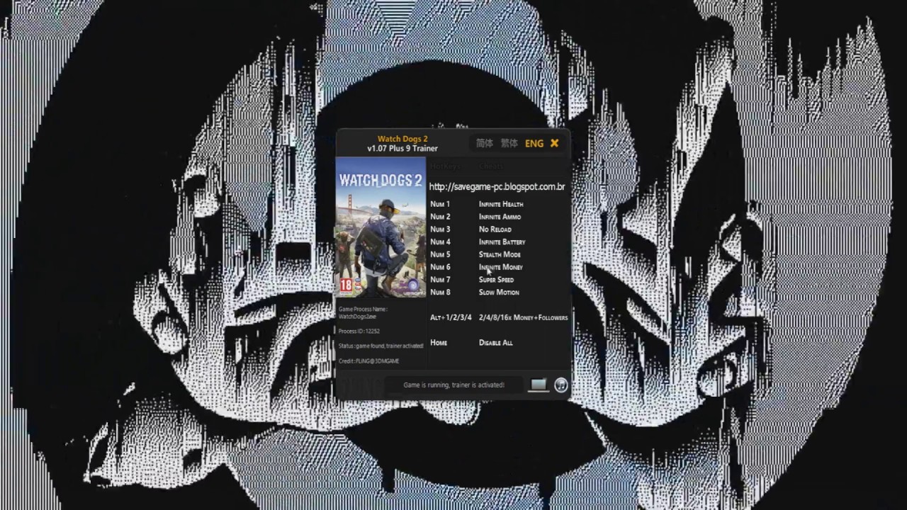 Watch Dogs 2 pc cheats munição infinita + dinheiro infinito