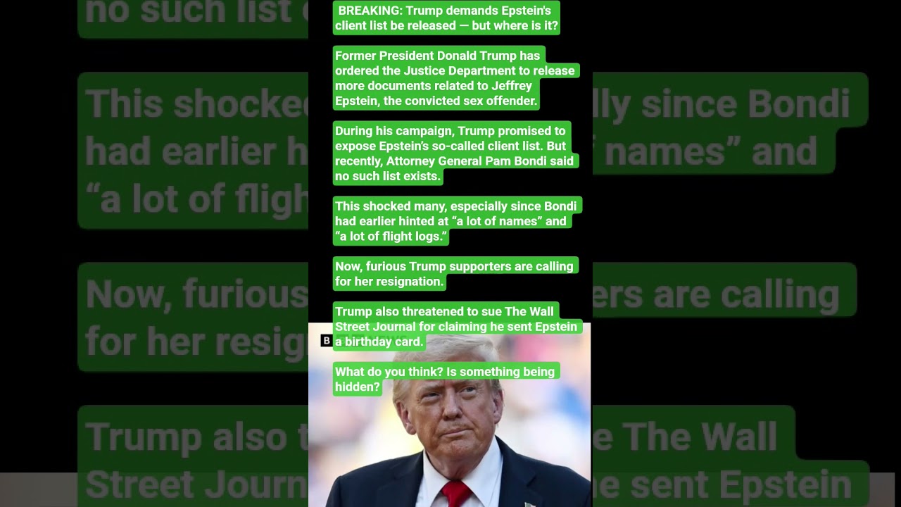 Trump Demands Epstein’s Client List 📃 | Shocking Twist! 😱