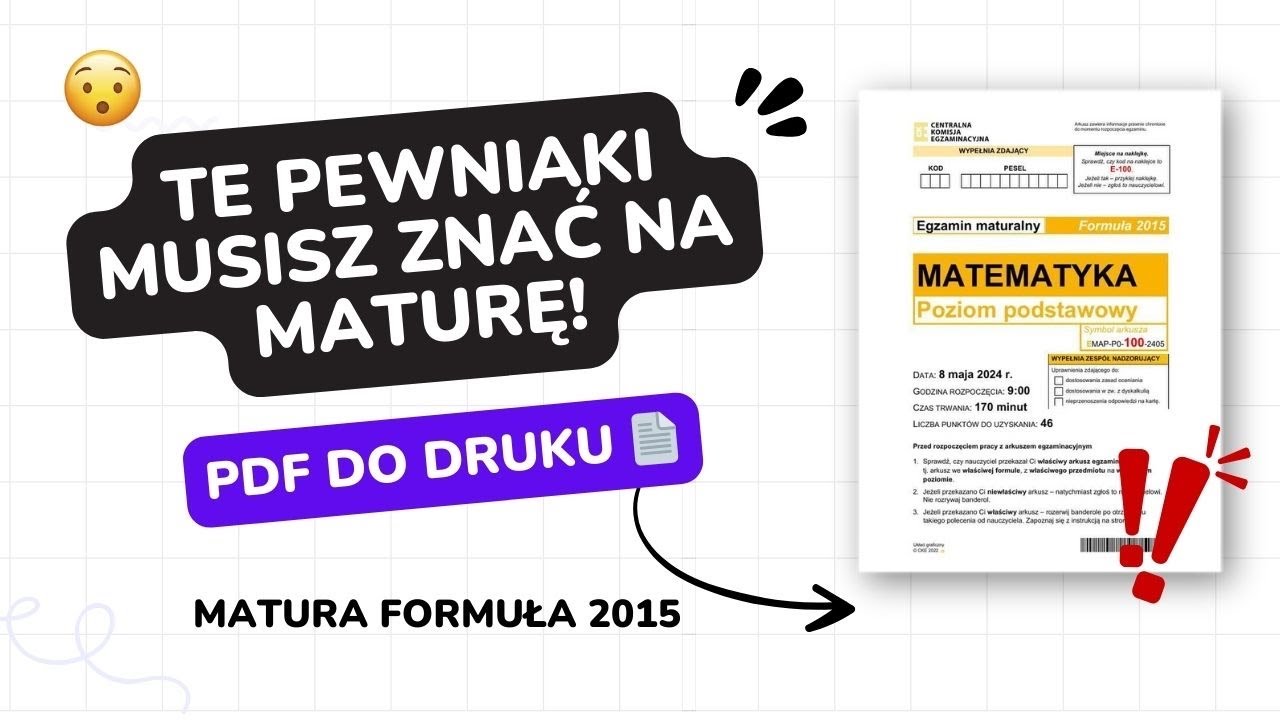 Te pewniaki musisz znać na starą maturę z matematyki - matura z ...