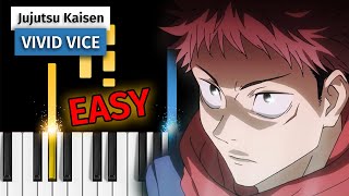 Jujutsu Kaisen OP 2 - VIVID VICE - EASY Piano Tutorial