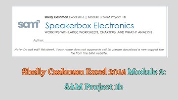 Shelly Cashman Excel 2016 Module 3: SAM Project 1b #shellycashmanexcel #module3 #samproject1b