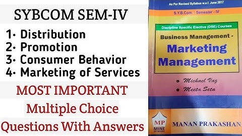 SYBCOM SEM-IV | MARKETING MANAGEMENT | ALL MODULES MCQ
