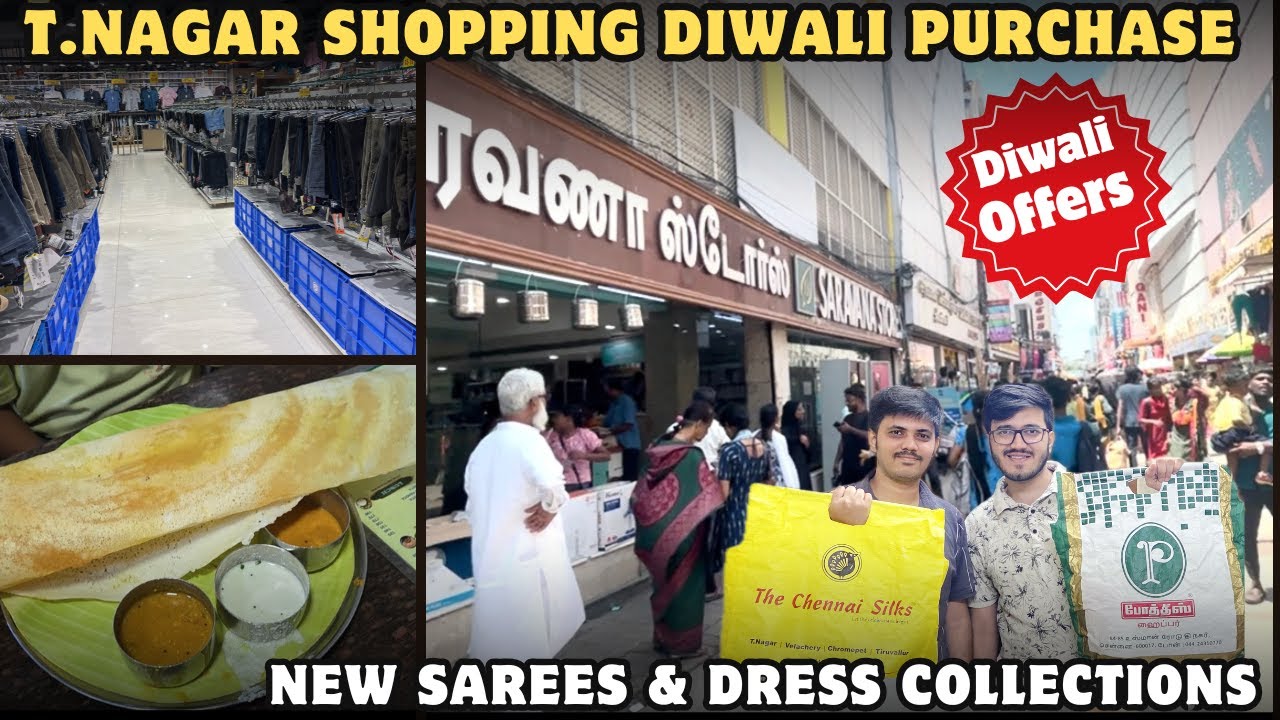 T.Nagar Chennai Diwali Shopping | Diwali Combo Offers | New Sarees & Dress Collection | Ontimevlog