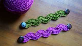 Konektor masker rajut motif puff | Crochet mask connector