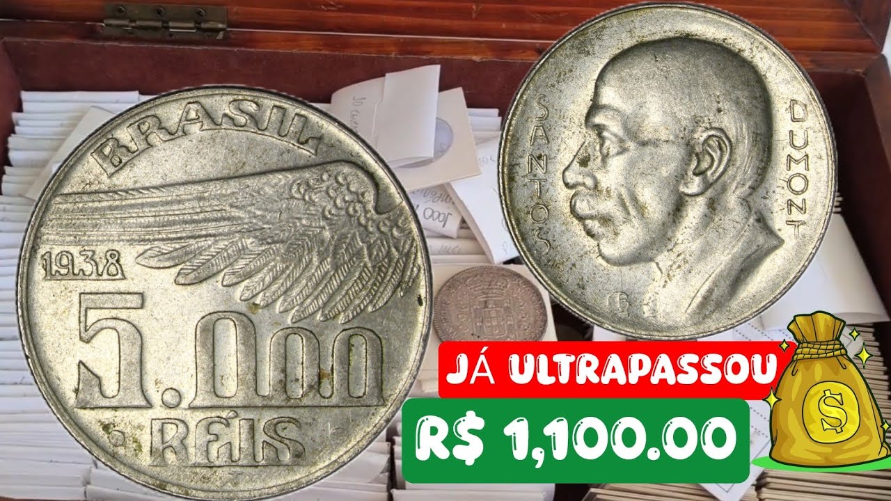 MOEDA 5000 RÉIS 1938 É RARA, VALORES ATUALIZADOS 2025